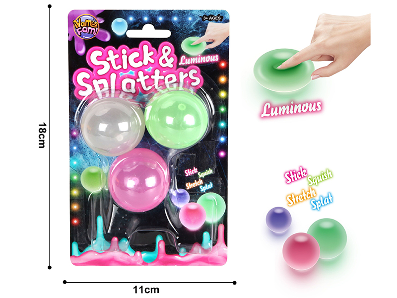 Luminous Stretchy Ball 3pcs