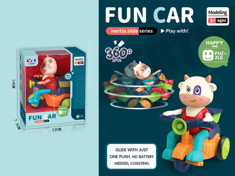 Friction Cow Stunt Tricycle