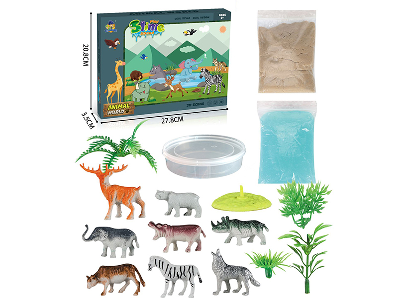 Play Slime & Sand(Wild Animals 3D Scene)