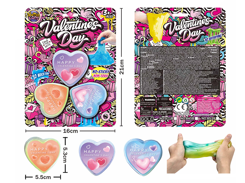Valentine's Day Slime 3pcs