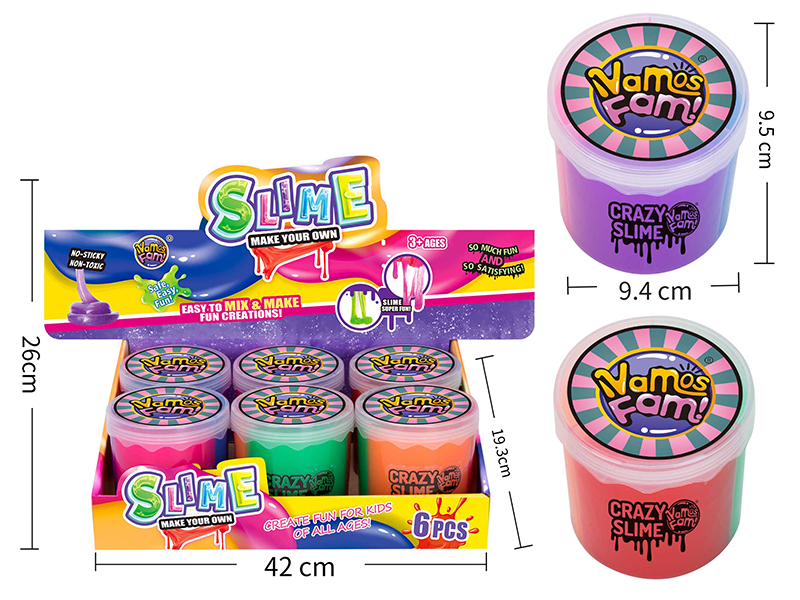 3 Colors Slime 6pcs