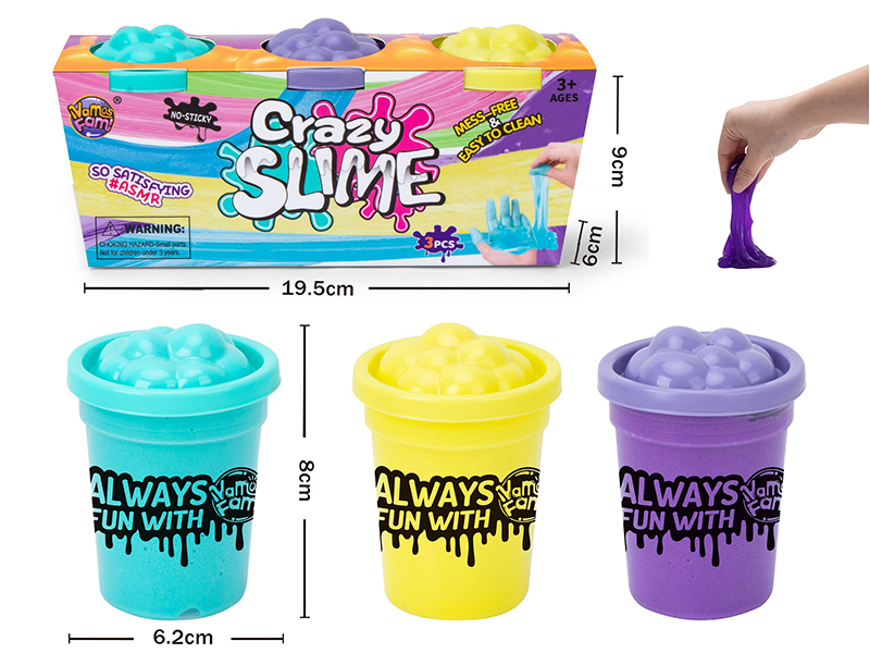 3oz Crazy Slime 3pcs