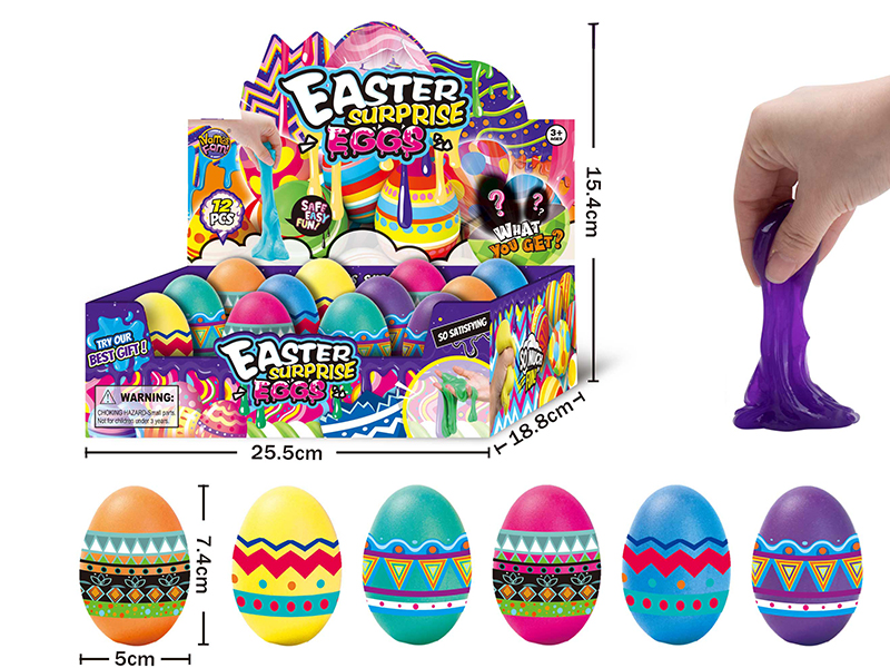 Easter Surprise Eggs Crazy Slime 12pcs
