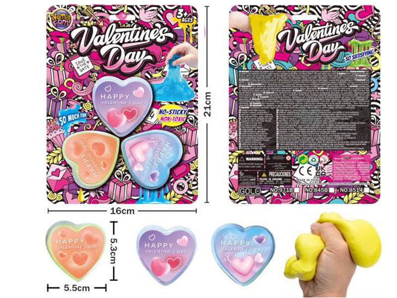 Valentine's Day Puff Slime 3pcs