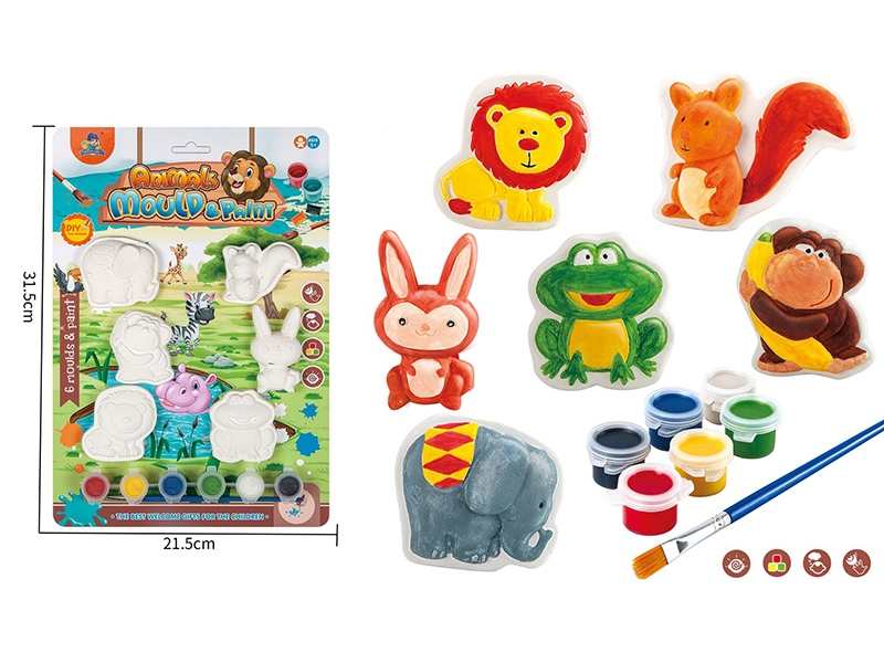 Plaster Coloured Drawing - Animal Series