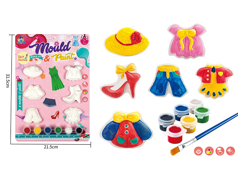 Plaster Coloured Drawing - Clothing Series