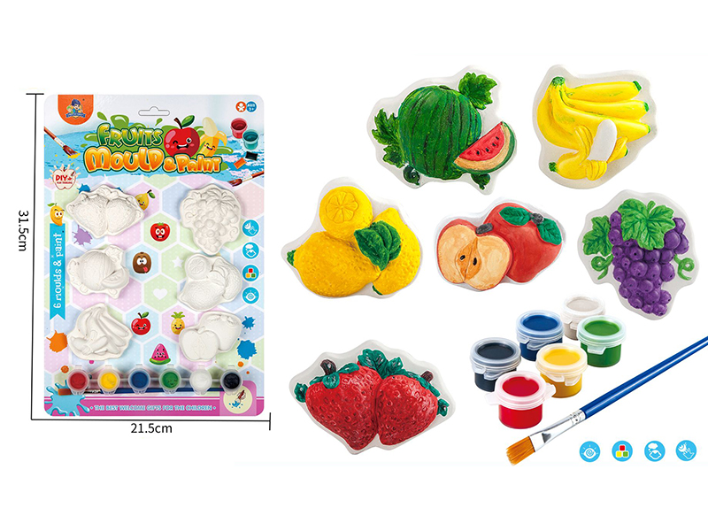 Plaster Coloured Drawing - Fruit Series