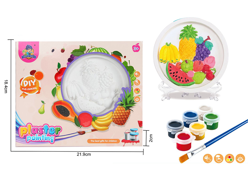 Plaster Coloured Drawing - Fruits