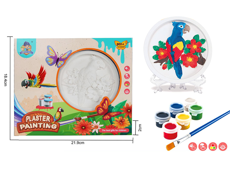 Plaster Coloured Drawing - Parrot