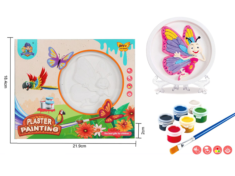 Plaster Coloured Drawing - Butterfly