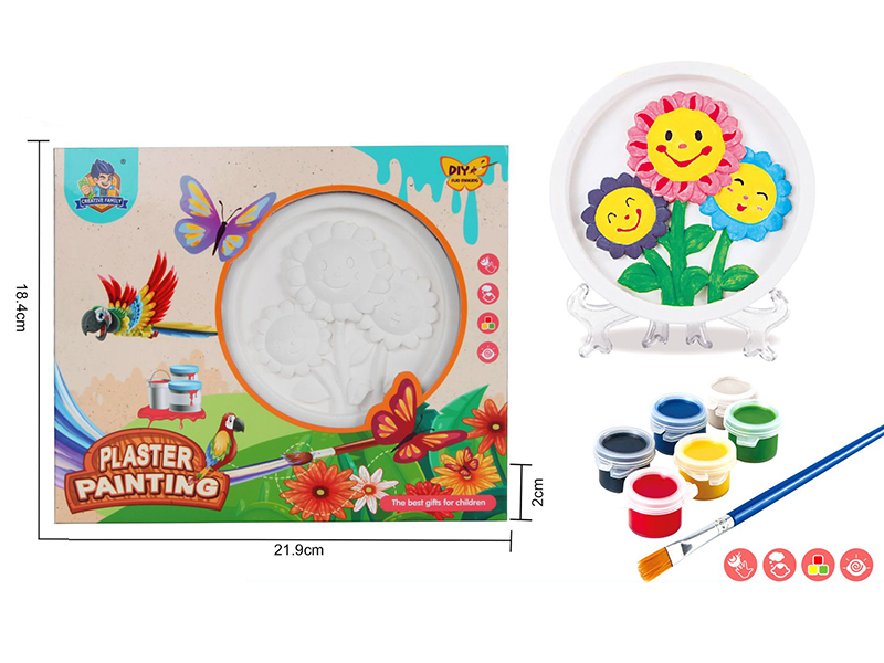 Plaster Coloured Drawing - Sunflowers