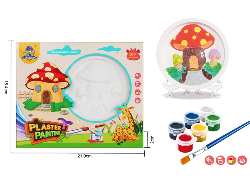 Plaster Coloured Drawing - Mushroom House