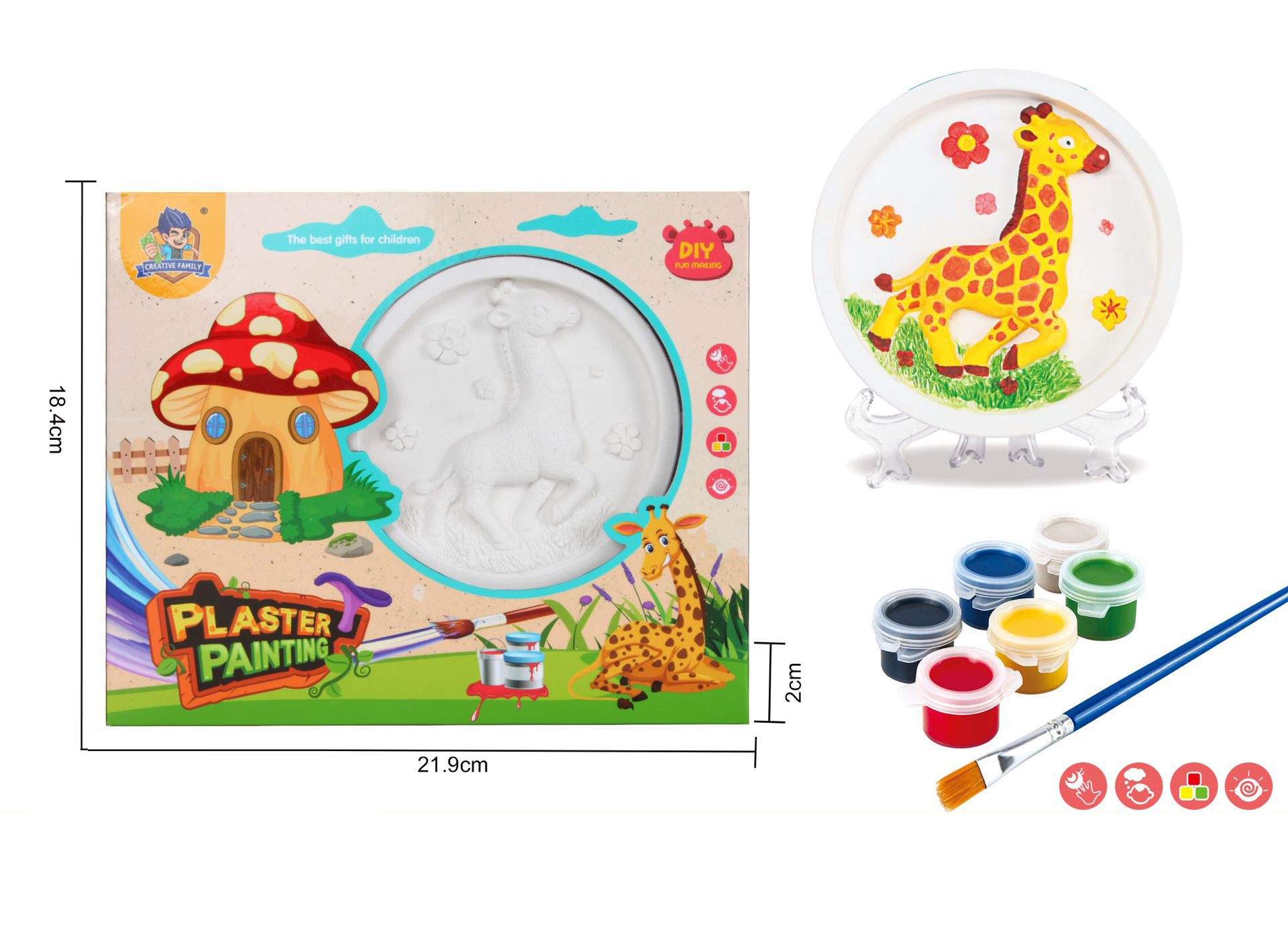 Plaster Coloured Drawing - Giraffe