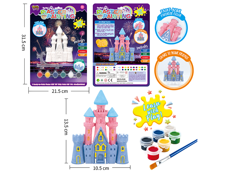 Plaster Coloured Drawing - Castle