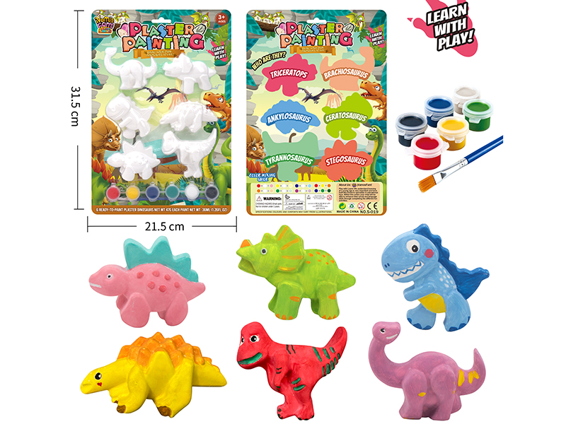 Plaster Coloured Drawing - Dinosaurs