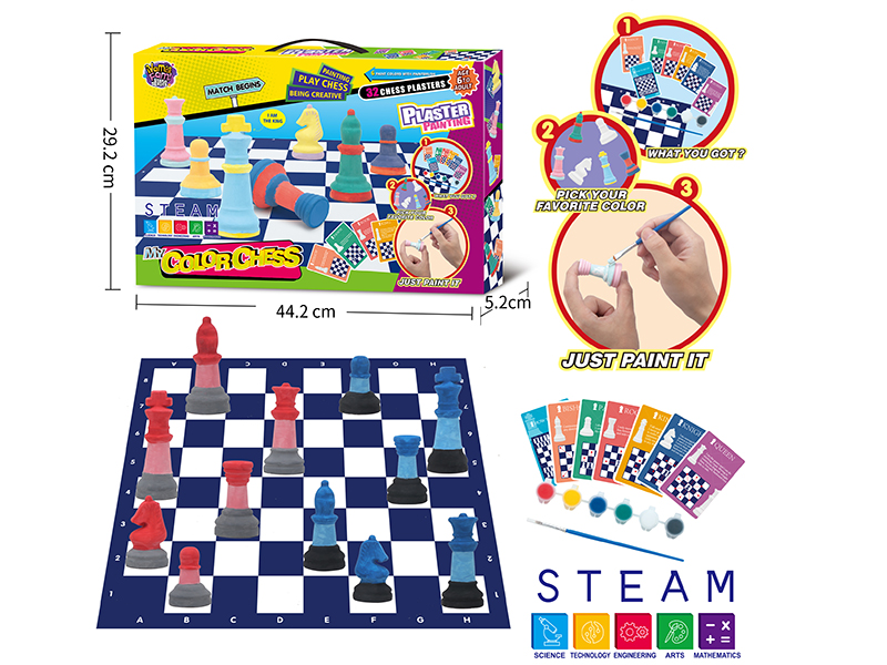 Plaster Coloured Drawing- Color Chess