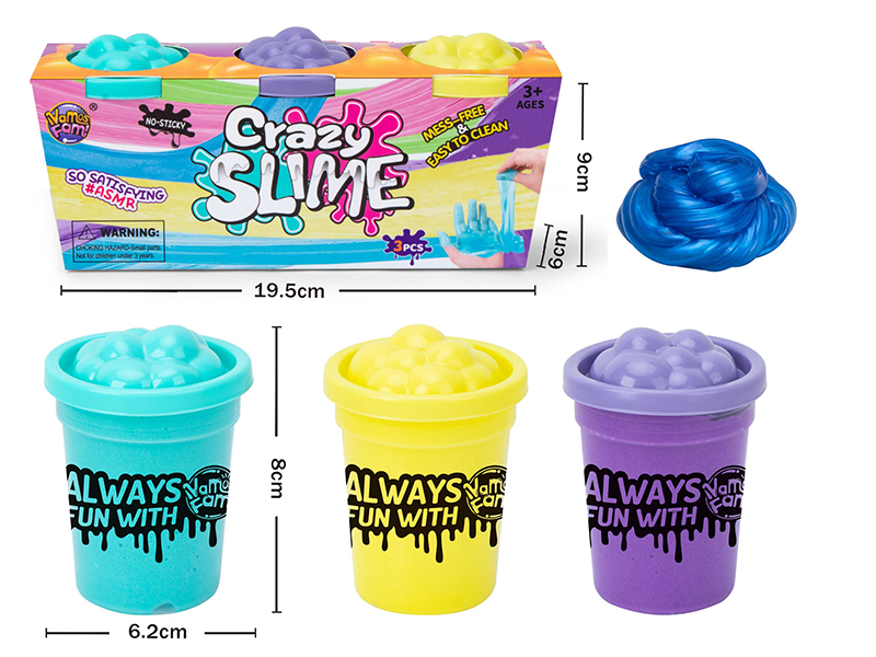 3oz Glitter Powder Crystal Clay 3pcs