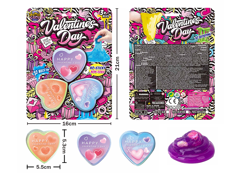 Valentine's Day Crystal Clay With Accessories 3pcs