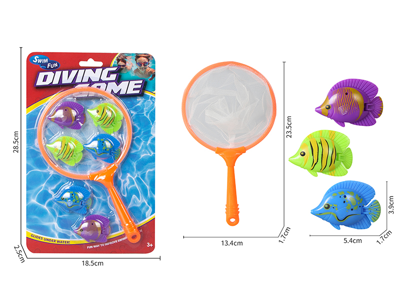 Diving Scoop Net Set(With 6 Diving Fishs)