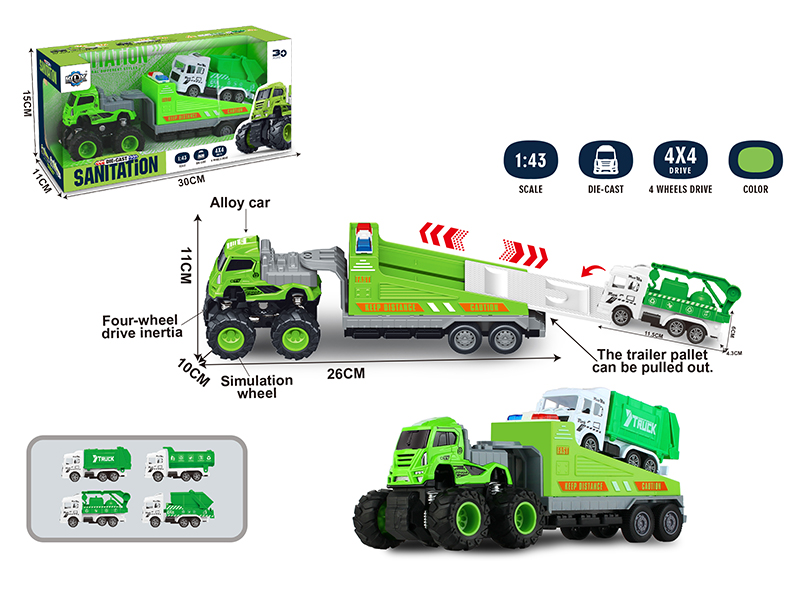 4WD Friction Alloy Rescue Trailer With Sanitation Truck