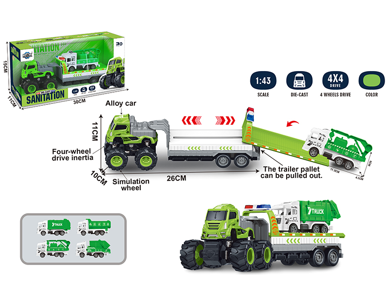 4WD Friction Alloy Rescue Trailer With Sanitation Truck