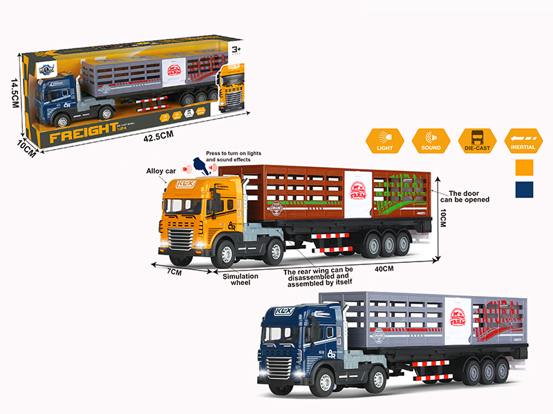 Friction Alloy Animal Carrier Vehicle With Light And Sound