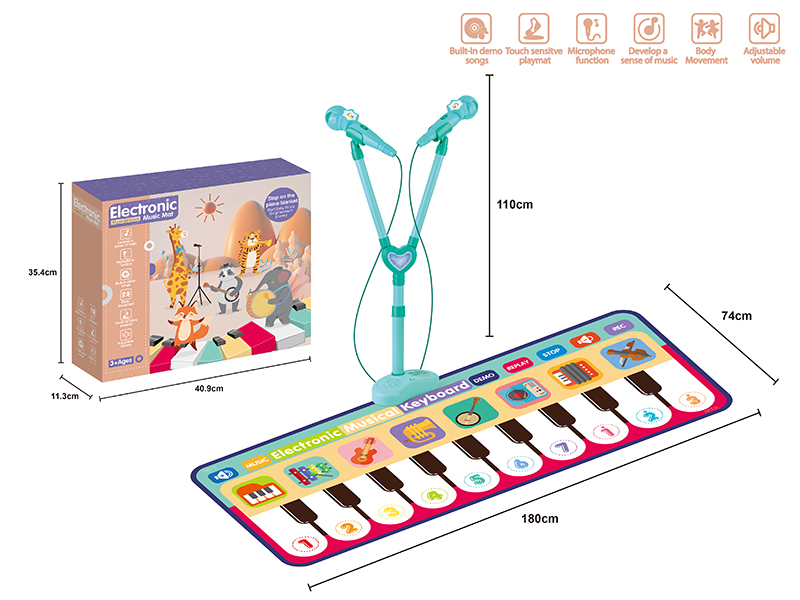 Electronic Music Mat With Double Microphones
