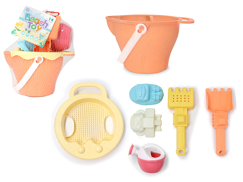 Wheat Straw Sand Bucket Set(7pcs)