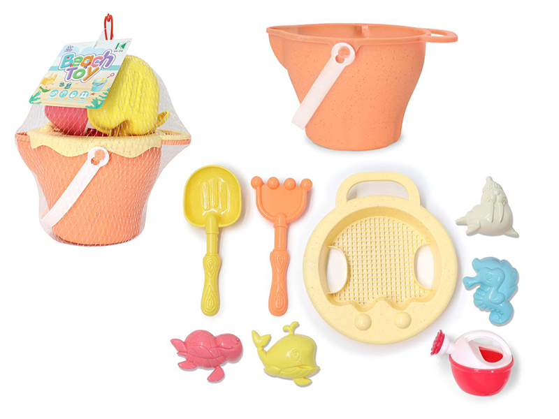 Wheat Straw Sand Bucket Set(9pcs)