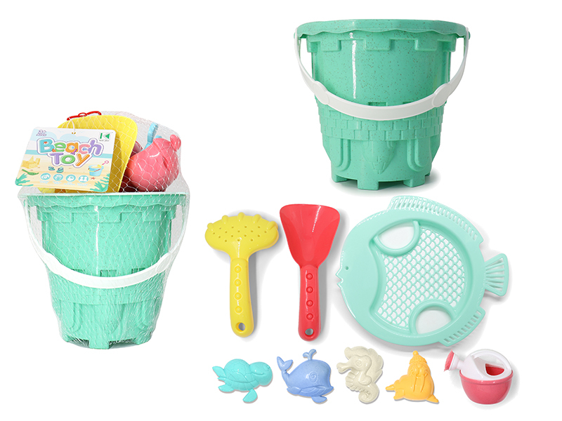 Wheat Straw Sand Bucket Set(9pcs)