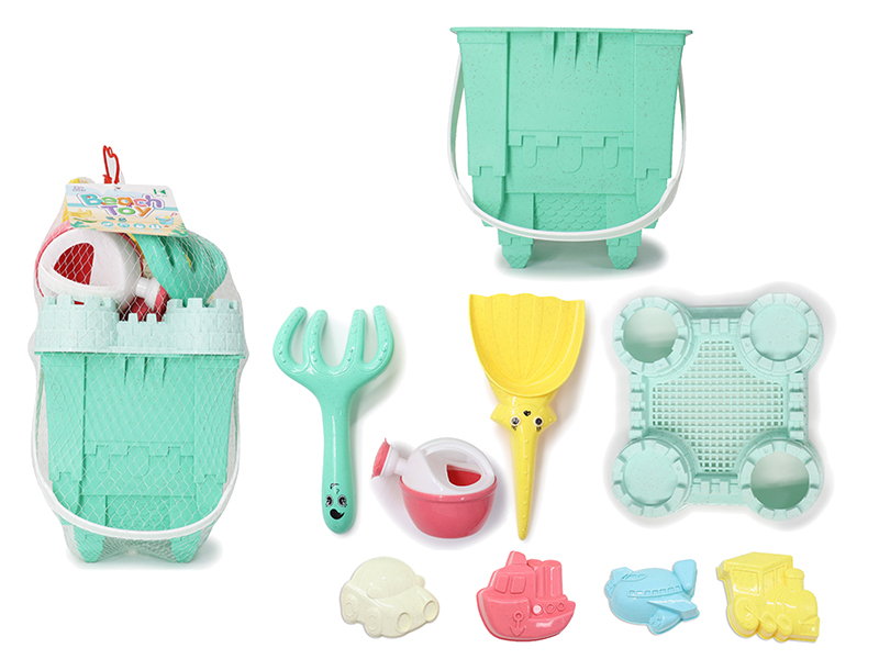 Wheat Straw Sand Bucket Set(9pcs)