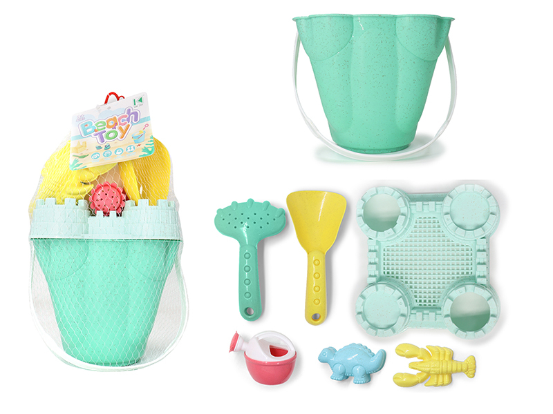 Wheat Straw Sand Bucket Set(7pcs)