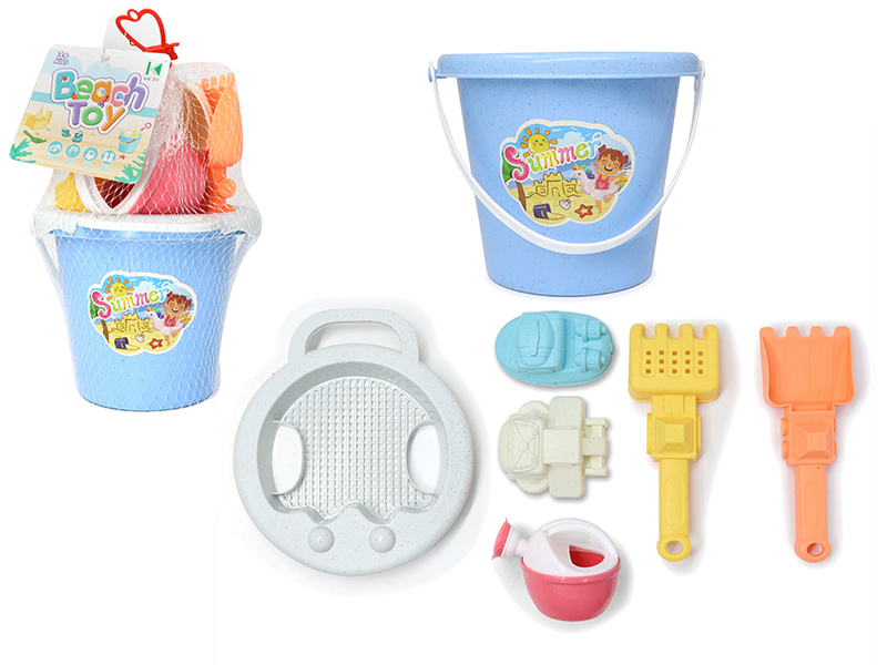 Wheat Straw Sand Bucket Set(7pcs)