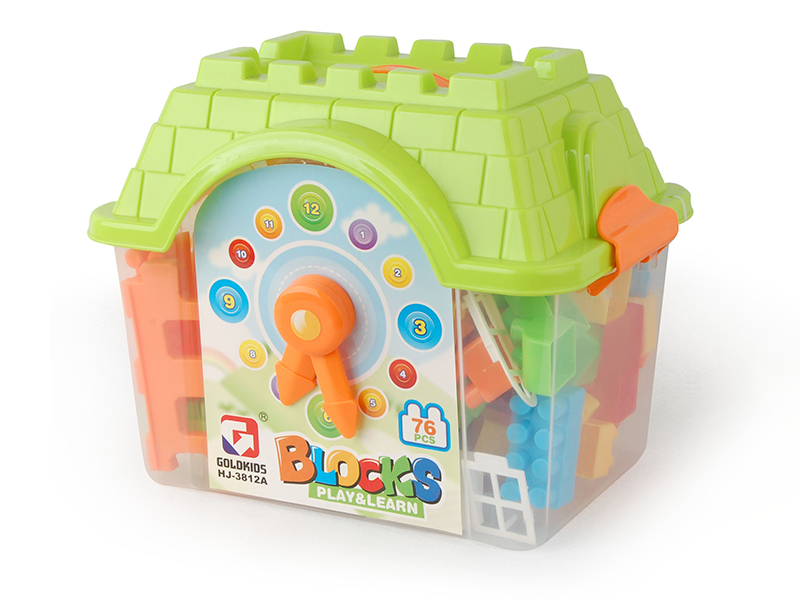 76PCS House Shape Barrel Building Blocks