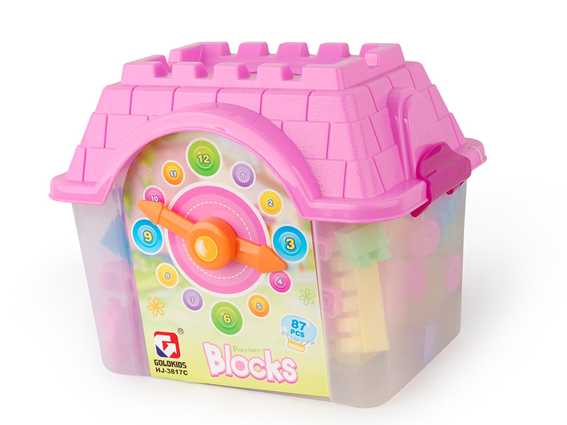 87PCS House Shape Barrel Building Blocks