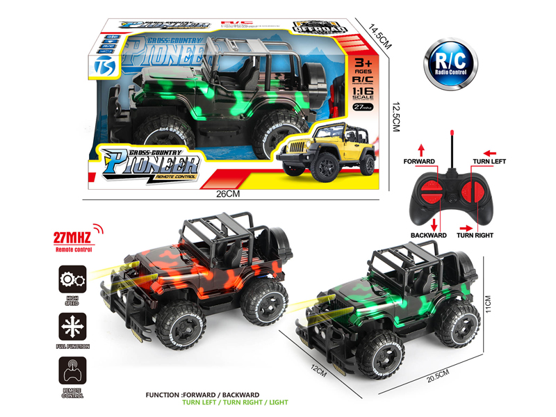 4Ch R/C Transparent Camo Wrangler Off-Road Vehicle With Light