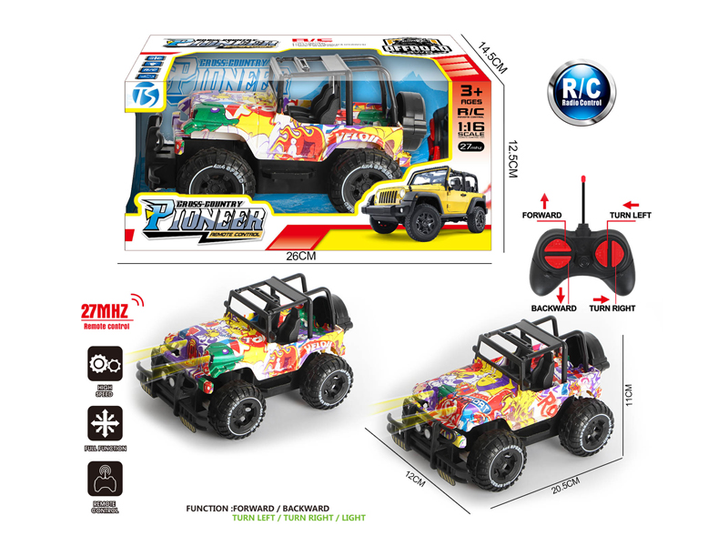 4Ch R/C Graffiti Wrangler Off-Road Vehicle With Light
