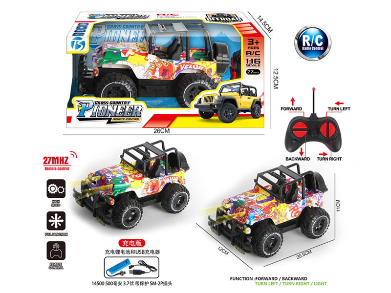 4Ch R/C Graffiti Wrangler Off-Road Vehicle With Light