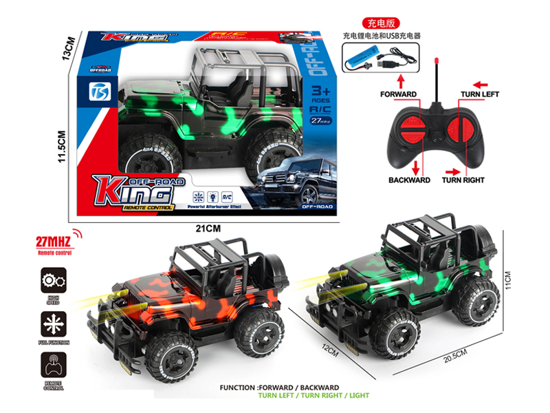 4Ch R/C Transparent Camou Wrangler Off-Road Vehicle With Light