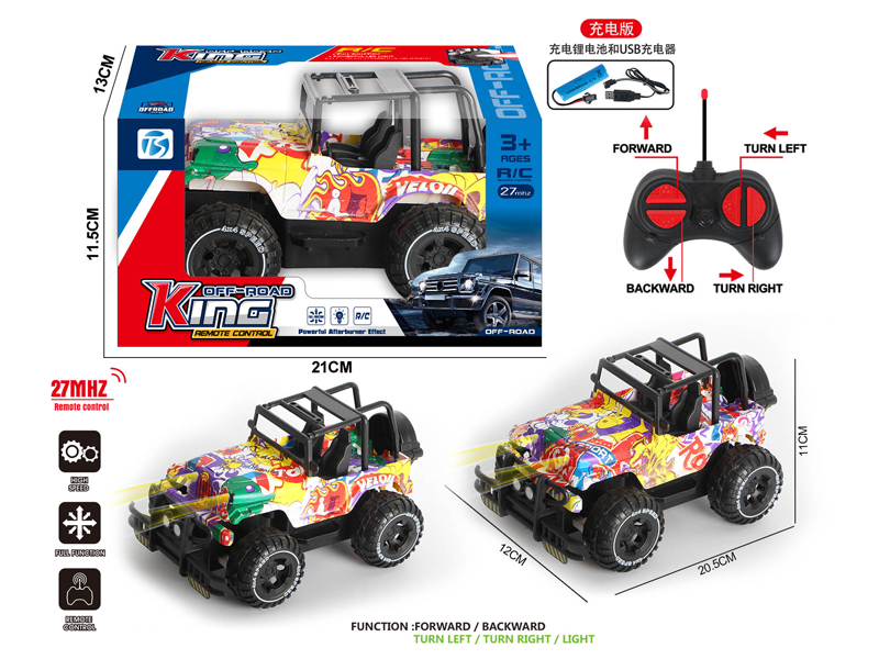 4Ch R/C Graffiti Wrangler Off-Road Vehicle With Light