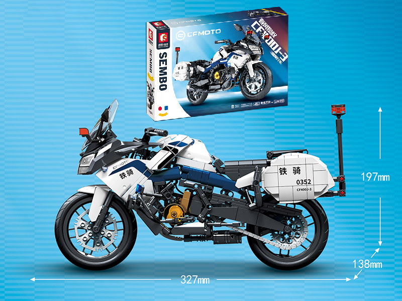 Car Model Building Blocks - CF400J-3 Motorcycle 1195pcs