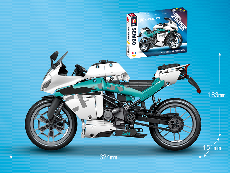 Car Model Building Blocks - 250SR Motorcycle 828pcs