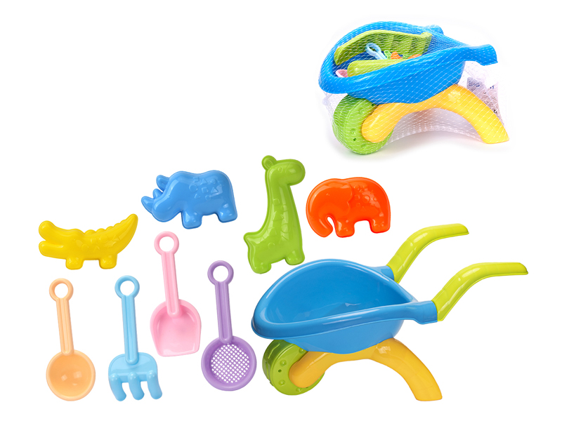 9Pcs Beach Cart Dinosaur Beach Bucket