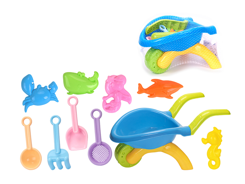 9Pcs Beach Cart Dinosaur Beach Bucket