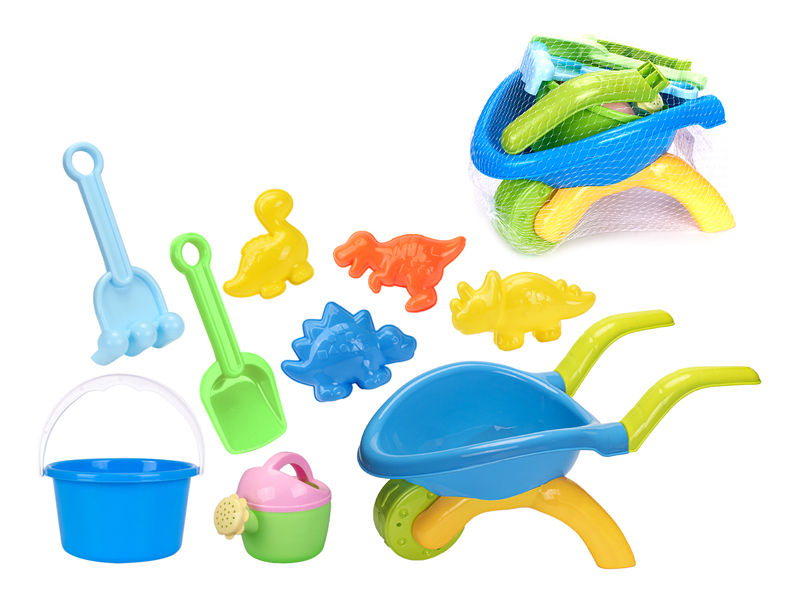 9Pcs Beach Cart Dinosaur Beach Bucket