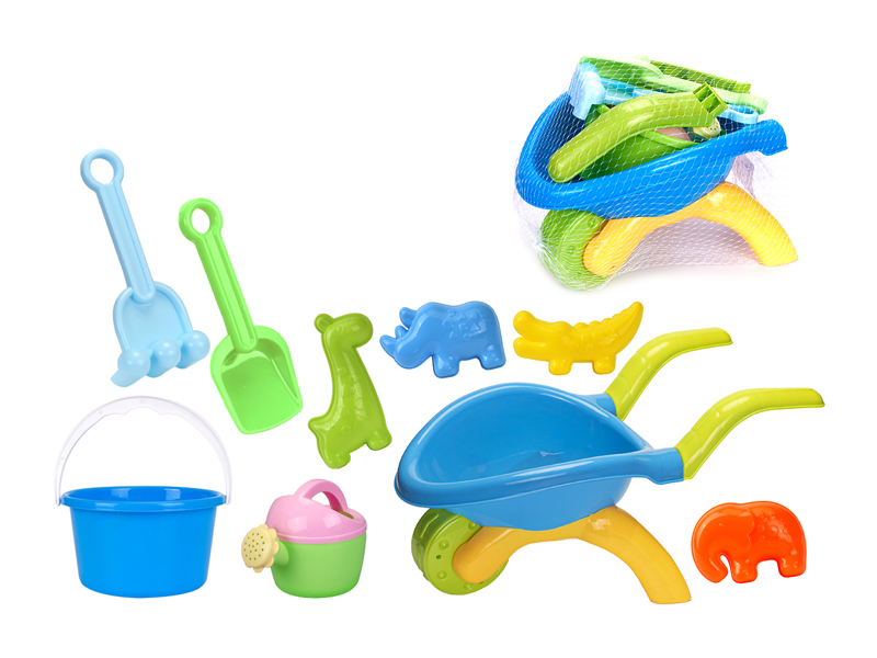 9Pcs Beach Cart Dinosaur Beach Bucket