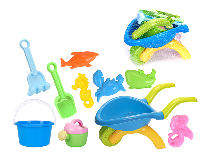 9Pcs Beach Cart Dinosaur Beach Bucket