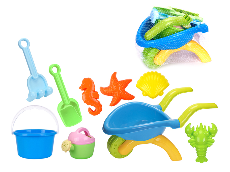 9Pcs Beach Cart Dinosaur Beach Bucket