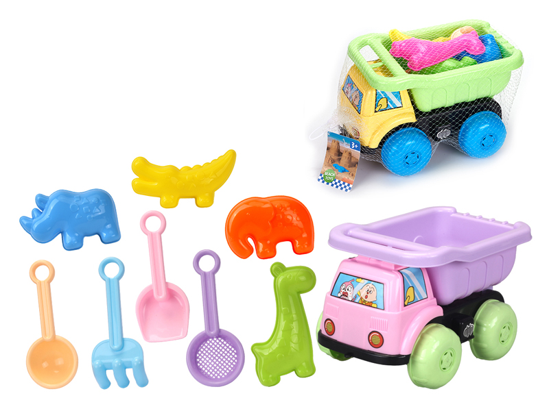 9Pcs Beach Cart Dinosaur Beach Bucket