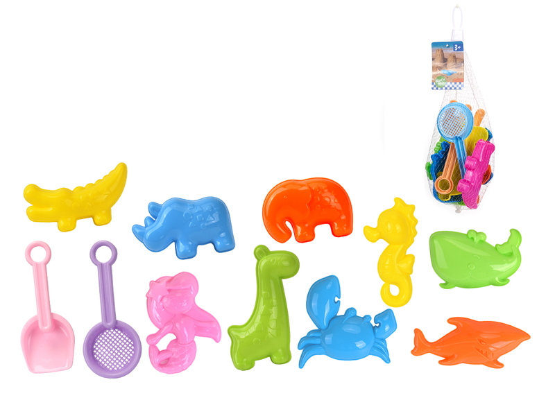 11Pcs Grassland Animals Ocean Animals Beach Toys